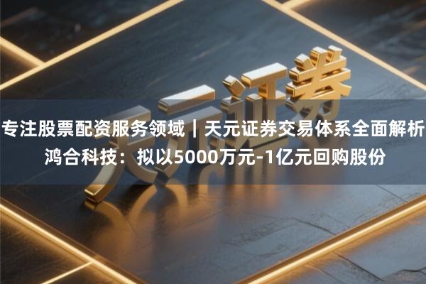 专注股票配资服务领域｜天元证券交易体系全面解析 鸿合科技：拟以5000万元-1亿元回购股份
