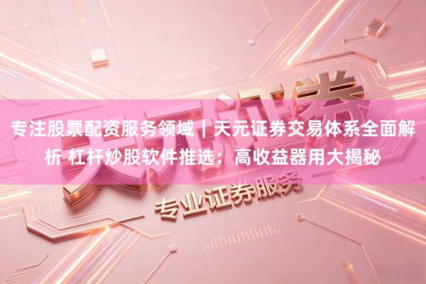 专注股票配资服务领域｜天元证券交易体系全面解析 杠杆炒股软件推选：高收益器用大揭秘