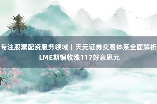 专注股票配资服务领域｜天元证券交易体系全面解析 LME期铜收涨117好意思元